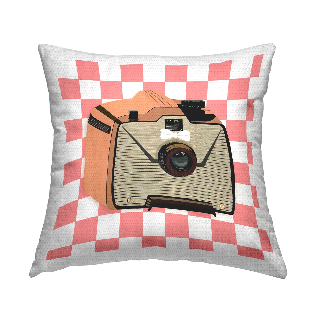 Take The Shot Retro Camera Outdoor Printed Pillow Design by Jen Bucheli, 18 x 7 x 18